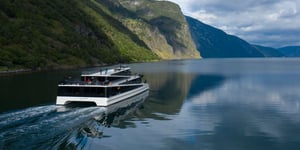 sightseeing fast ferry electric in fjord
