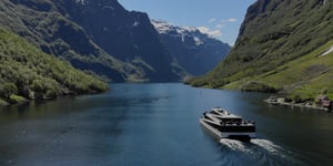 electric sightseeing fast ferry in fjord 